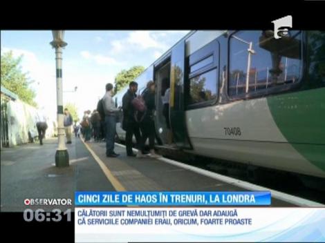 Cinci zile de haos în trenuri, la Londra