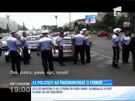 Circ în centrul Capitalei! 11 poliţişti au încătuşat o femeie care traversase pe roşu