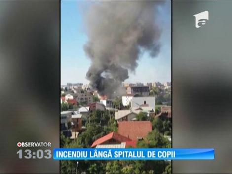 Incendiu lângă spitalul de copii Marie Curie din Capitală