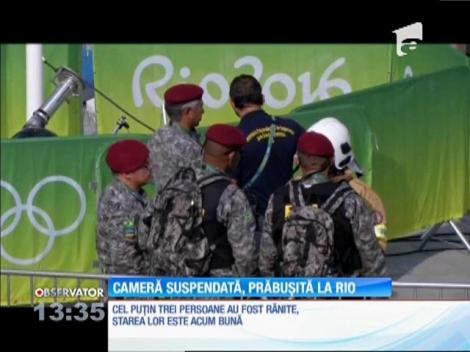 O cameră de filmare suspendată a căzut în Parcul Olimpic din Rio. Cel puţin trei oameni au fost răniţi