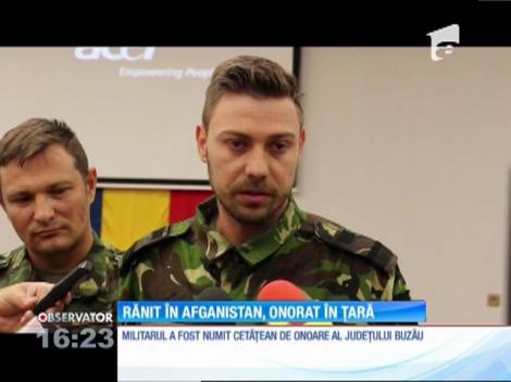 Un militar român rănit în Afghanistan, numit cetăţean de onoare al judeţului Buzău