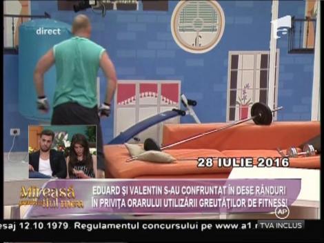 Divergenţe din cauza greutăţilor de fitness între Eduard şi Valentin!
