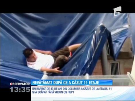 Un columbian de 43 de ani a căzut de la etajul 11 şi a scăpat fără vreun os rupt