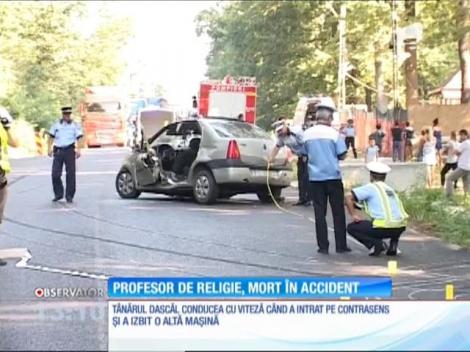 Un tânăr profesor de religie a murit într-un accident, în Argeş