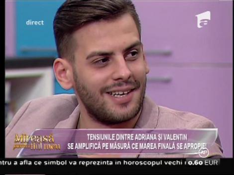 Tensiunile dintre Adriana de la "Mireasă pentru fiul meu"  şi Valentin se amplifică pe măsură ce marea finală se apropie!