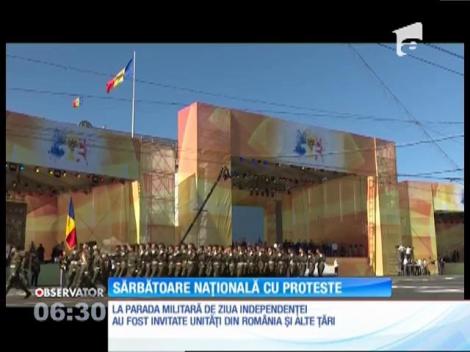 Proteste la Chişinău, în ziua celebrării a 25 de ani de la obţinerea independenţei de către Republica