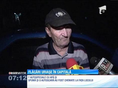 Un incendiu puternic a stârnit panică, azi-noapte, într-un cartier din Bucureşti