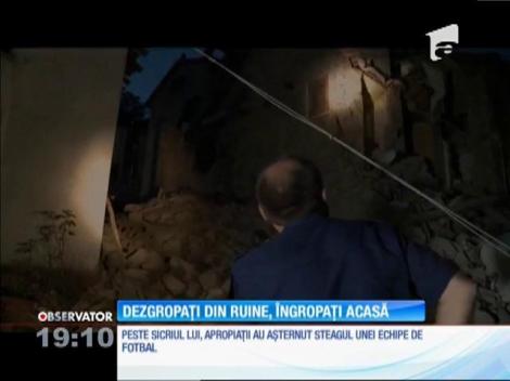 Dezgropați din ruinele orașului Amatrice, îngropați acasă