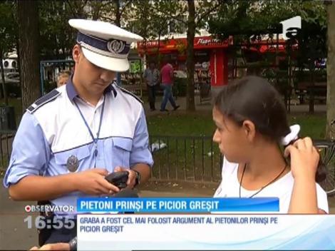 Pietoni amendați pentru că au traversat prin loc nepermis