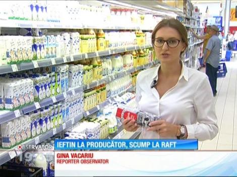 Laptele şi carnea, ieftine la producători, scumpe la raft