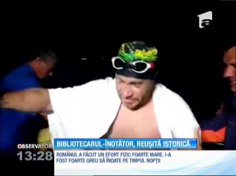 Avram Iancu, un bibliotecar din Petroşani, a devenit primul român care a traversat Canalul Mânecii înot