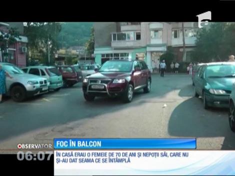 Incendiu într-un balcon din centrul Reşiţei