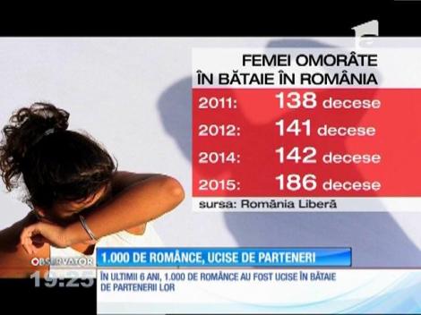 În 2015, 186 de femei au fost omorâte în bătaie de partenerii lor!