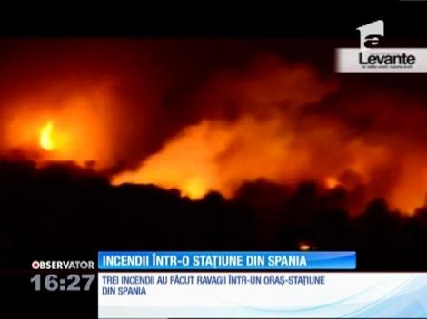 Trei incendii au făcut ravagii într-un oraş-staţiune din Spania