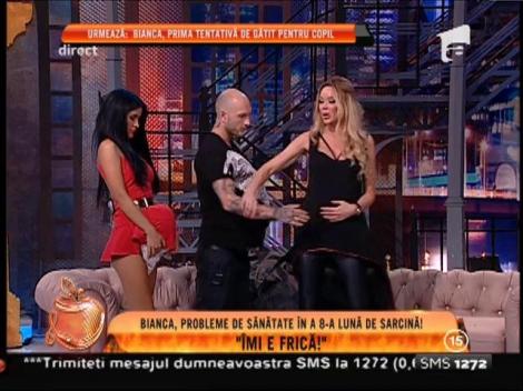 ”Ohooo, silueta ta!” Bianca Drăguşanu și-a întins bluza și a arătat burtica, în direct! Vedeta e în a opta lună de sarcină!