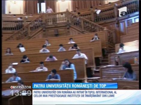 Patru universităţi din România au intrat în topul internaţional al celor mai prestigioase instituţii de învăţământ din lume