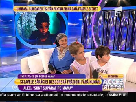 Alex, fiul femeii fugare, şi-a văzut pentru prima dată surioarele: "Sunt supărat pe mama"