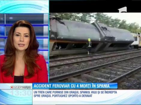 Accident feroviar cu patru morţi în Spania