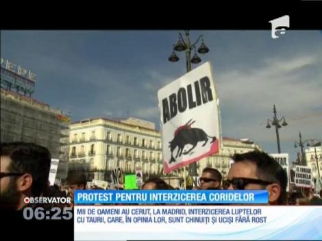 Protest pentru interzicerea coridelor în centrul capitalei spaniole, Madrid