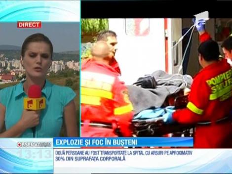 Explozie urmată de incendiu într-o locuinţă din Buşteni. Doi oameni au fost răniţi