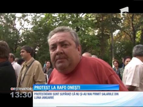 Protest de amploare la Rafo Oneşti. Angajaţii au salarii restante din luna ianuarie