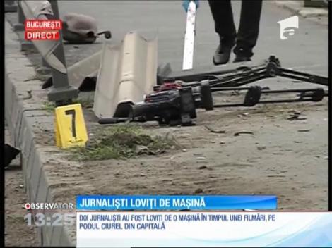 Accident grav pe Podul Ciurel! Jurnaliști loviți de mașini în timpul unei filmări