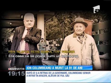 Ion Columbeanu a murit la vârsta de 91 de ani