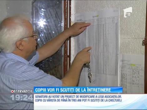 Copiii vor fi scutiţi de la întreţinere