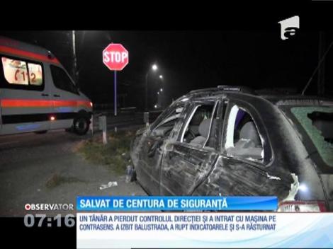 Un tânăr a intrat cu maşina pe contrasens pe drumul dintre Dej spre Baia Mare