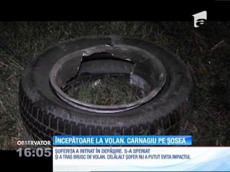O tânără care abia îşi luase carnetul a provocat un carnagiu pe un drum din Teleorman