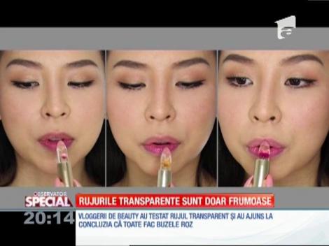 Special! Rujurile transparente cu o floare în interior, la modă