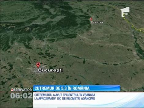 Românii au fost treziţi din somn de un cutremur de 5,3 pe scara Richter. Cu epicentrul în Vrancea, seismul s-a produs la ora două noaptea şi s-a resimţit puternic şi în Bucureşti