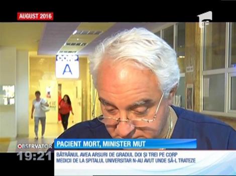 Ministerul Sănătăţii a păstrat tăcerea în cazul decesului pacientului ars, trimis la un spital din Bulgaria