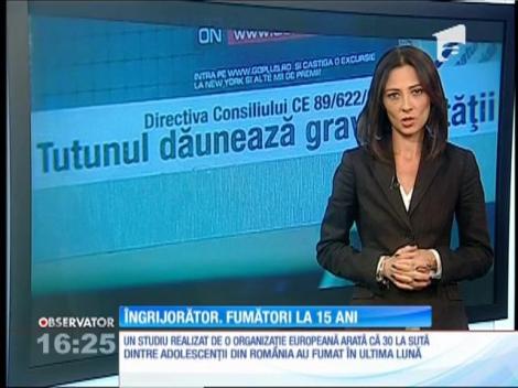 Studiu îngrijorător: 30% dintre adolescenţii din România au fumat în ultima lună