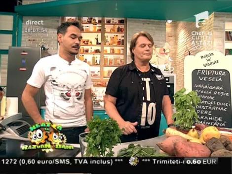 ”Friptură veselă”, un deliciu culinar cu sfeclă roșie, pere și multă carne