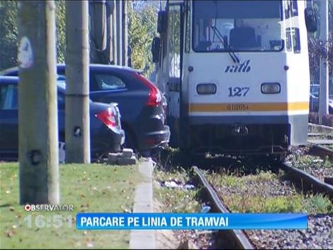 Parcare pe linia de tramvai