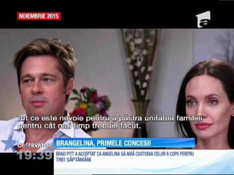 Brad Pitt a acceptat ca Angelina Jolie să aibă custodia celor șase copii pentru trei săptămâni