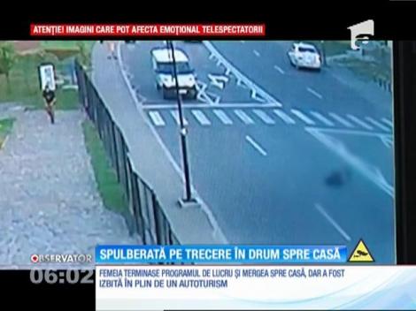 Femeie spulberată pe o trecere de pietoni din Târgovişte