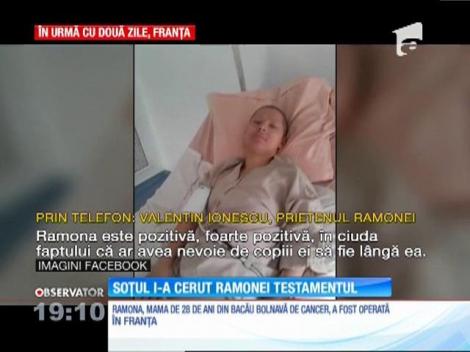 Ramona, mama de 28 de ani din Bacău bolnavă de cancer, a fost operată în Franța