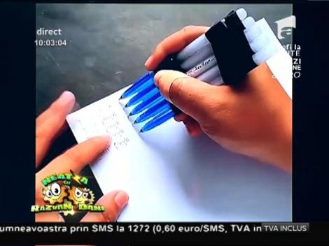 Experiment la Neatza! Cum să scrii cu cinci pixuri simultan