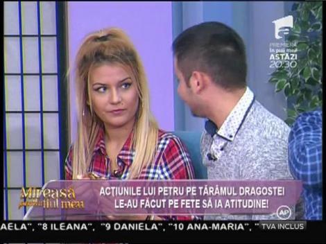 Petru: "Cu Maria m-am sărutat pe franţuzeşte, însă pe Carmen doar am pupat-o!"