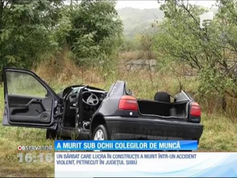 Grav accident în judeţul Sibiu. Un autoturism s-a ciocnit cu un camion