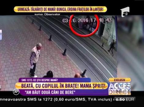 O mamă din judeţul Iaşi a fost filmată beată, în timp ce era cu fiica ei de 2 ani în braţe!