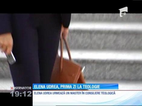 A fost prima zi de şcoală pentru Elena Udrea. Cu o geantă de zeci de mii de euro în loc de ghiozdan, şi-a cunoscut colegii de la Facultatea de Teologie din Cluj, unde a început masterul în consiliere teologică