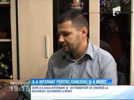 Un bărbat din Vâlcea s-a internat sănătos în spital, ca să poate sta în concediu, şi a murit câteva zile mai târziu