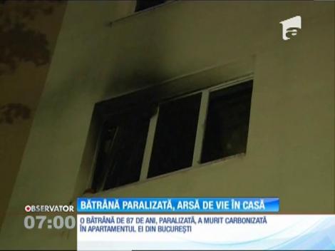 Bucureşti: O femeie de 87 de ani imobilizată la pat a murit carbonizată