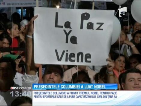 Preşedintele Columbiei a primit premiul Nobel pentru Pace