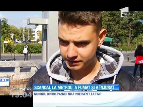 Un individ nervos şi-a aprins o ţigară chiar în metrou şi i-a înjurat pe ceilalţi călători care i-au atras atenţia