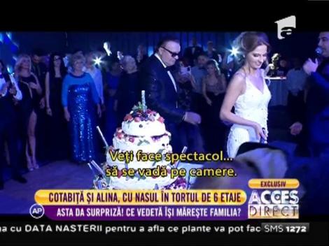 Gabriel Cotabiță și Alina, cu nasul în tortul de șase etaje