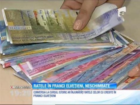 Ratele în franci elvețieni, neschimbate